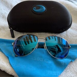 Costa Silver Frame Sunglasses with Blue 580 Lenses
